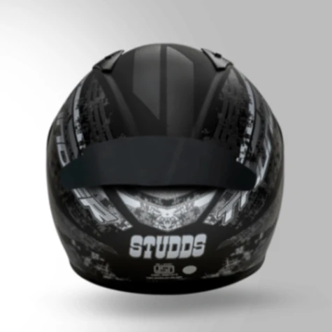 Studds Thunder D1 Decor Matt Black & Grey With Spoiler - Full Face Helmets - Image 6