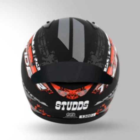 Studds Thunder D1 Decor Matt Black & Red With Spoiler - Full Face Helmets - Image 4