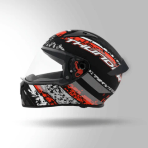 Studds Thunder D1 Decor Matt Black & Red With Spoiler - Full Face Helmets - Image 5