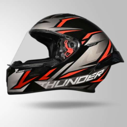 Studds Thunder D1 Lightvolt Decor Full Face Helmets – Black / Grey & Orange - Image 5