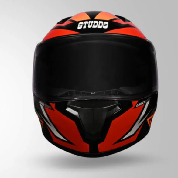 Studds Thunder D1 Lightvolt Decor Full Face Helmets – Black / Red & Orange - Image 3