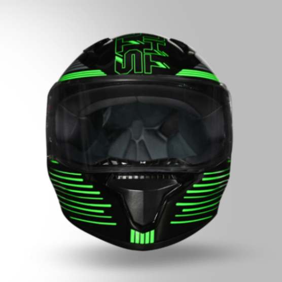 Studds Thunder D11 Decor Black & Green With Spoiler - Full Face Helmets - Image 5