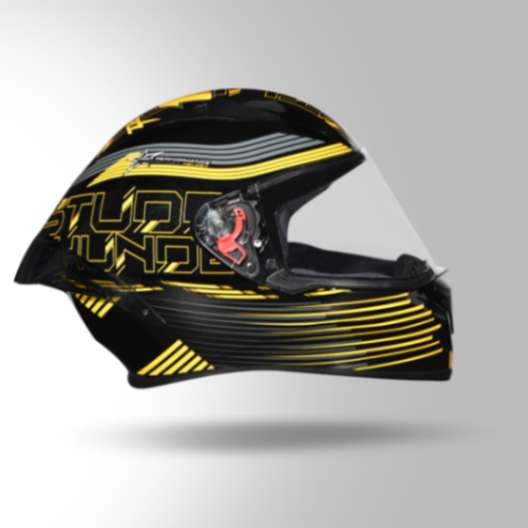 Studds Thunder D11 Decor Black & Yellow With Spoiler - Full Face Helmets - Image 2