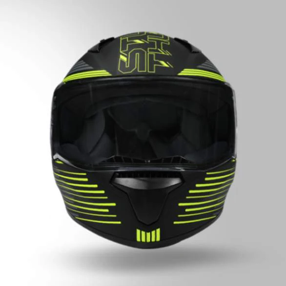 Studds Thunder D11 Decor Matt Black & Fluorescent Yellow With Spoiler - Full Face Helmets - Image 4