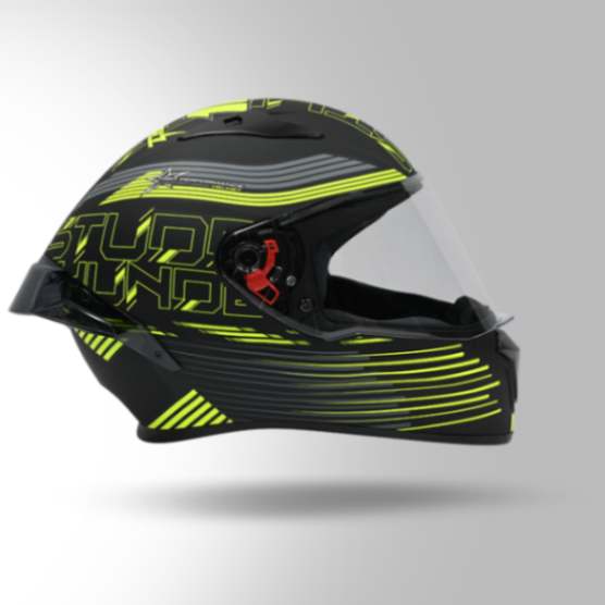 Studds Thunder D11 Decor Matt Black & Fluorescent Yellow With Spoiler - Full Face Helmets - Image 5