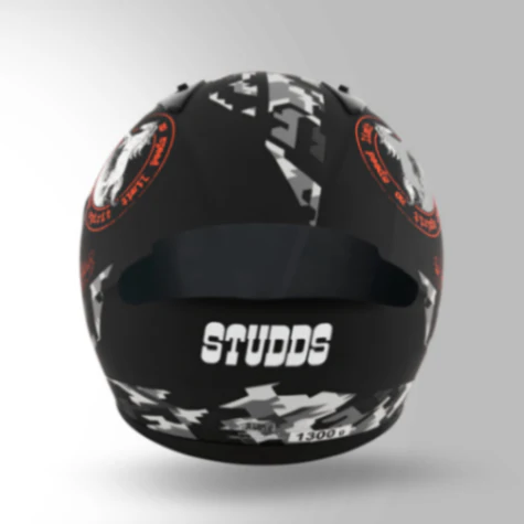 Studds Thunder D2 Decor Matt Black & Orange With Spoiler - Full Face Helmets - Image 4
