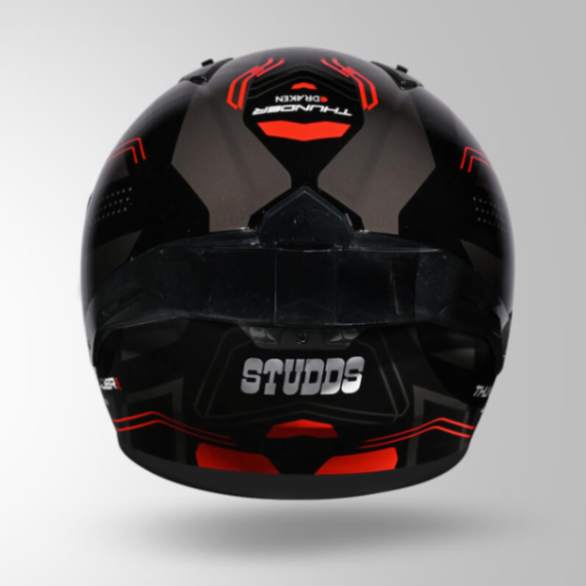 Studds Thunder D2 Draken Decor Black & Grey With Spoiler - Full Face Helmets - Image 5