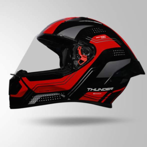 Studds Thunder D2 Draken Decor Black & Red With Spoiler - Full Face Helmets - Image 2