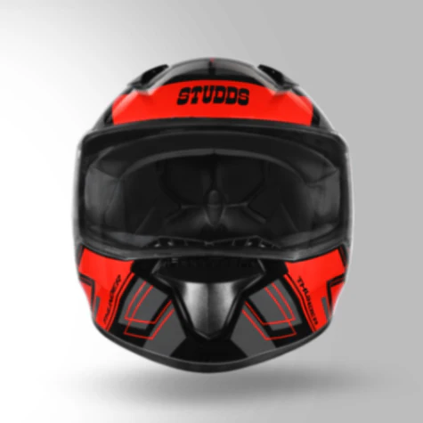 Studds Thunder D3 Decor Black & Red With Spoiler - Full Face Helmets - Image 2