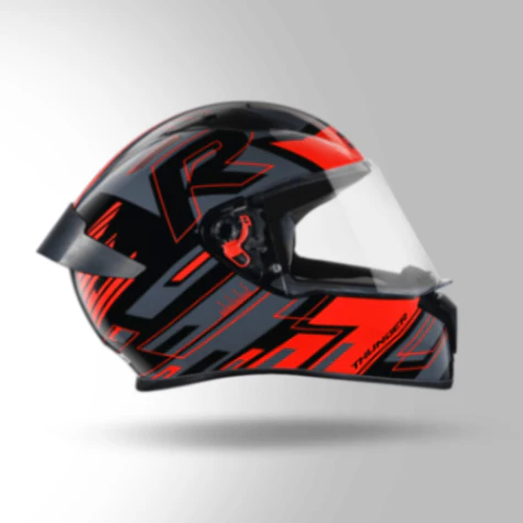 Studds Thunder D3 Decor Black & Red With Spoiler - Full Face Helmets - Image 3