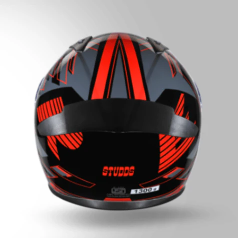 Studds Thunder D3 Decor Black & Red With Spoiler - Full Face Helmets - Image 5