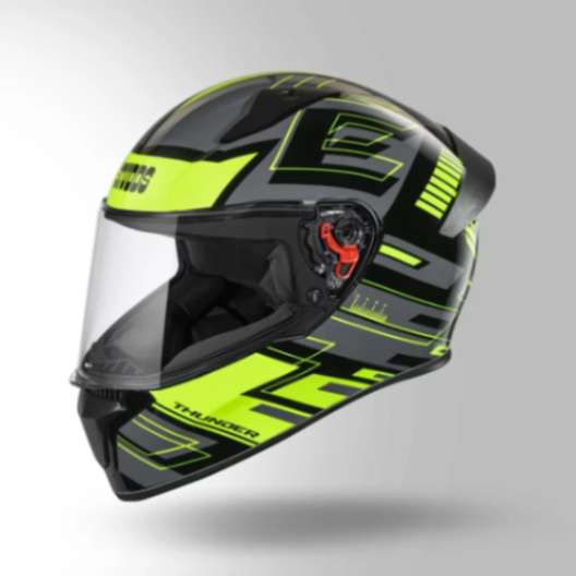 Studds Thunder D3 Decor Black & Yellow With Spoiler - Full Face Helmets - Image 5