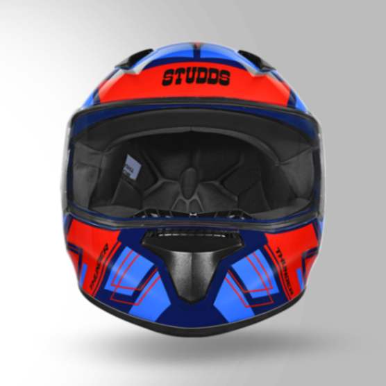 Studds Thunder D3 Decor Blue & Red With Spoiler - Full Face Helmets - Image 3