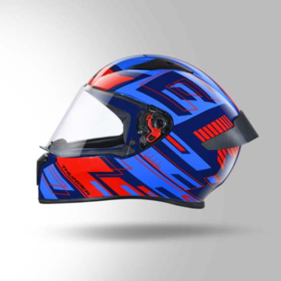 Studds Thunder D3 Decor Blue & Red With Spoiler - Full Face Helmets - Image 4