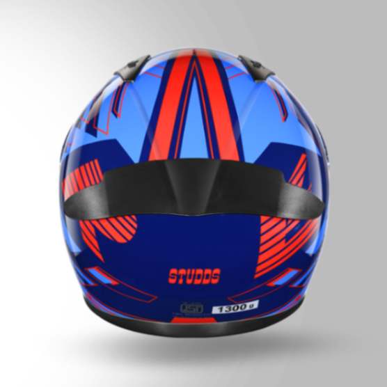 Studds Thunder D3 Decor Blue & Red With Spoiler - Full Face Helmets - Image 5