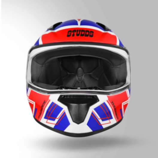 Studds Thunder D3 Decor White & Red With Spoiler - Full Face Helmets - Image 2