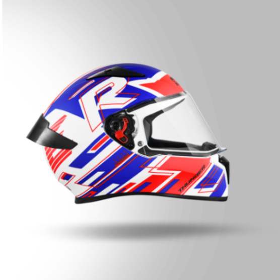 Studds Thunder D3 Decor White & Red With Spoiler - Full Face Helmets - Image 4