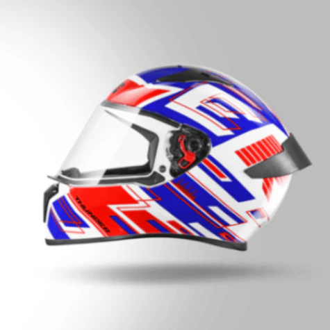Studds Thunder D3 Decor White & Red With Spoiler - Full Face Helmets - Image 4
