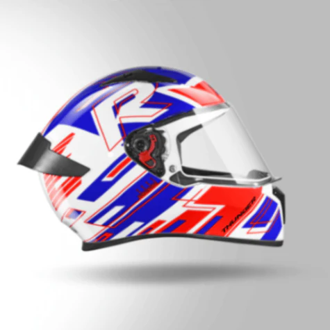Studds Thunder D3 Decor White & Red With Spoiler - Full Face Helmets - Image 5