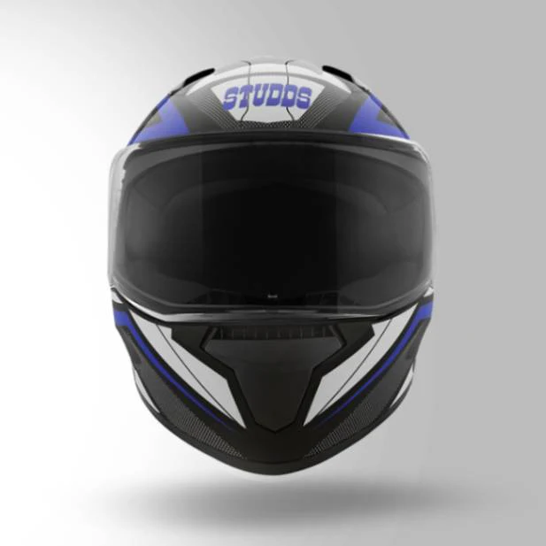 Studds Thunder D4 Decor Black & Blue With Spoiler - Full Face Helmets - Image 5