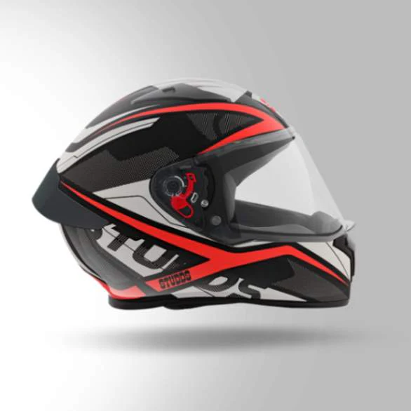 Studds Thunder D4 Decor Black & Red With Spoiler - Full Face Helmets - Image 2