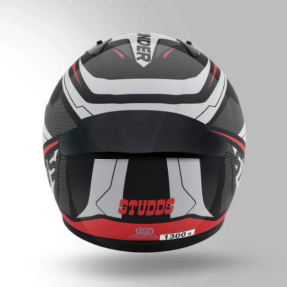 Studds Thunder D4 Decor Black & Red With Spoiler - Full Face Helmets - Image 4