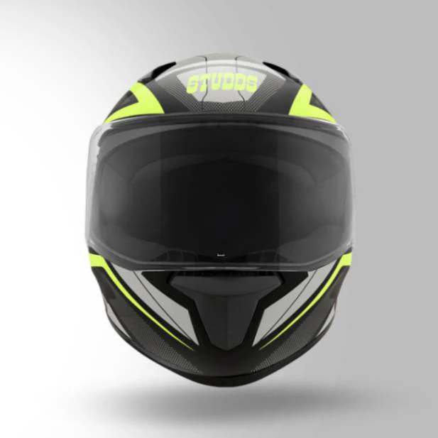Studds Thunder D4 Decor Black & Yellow With Spoiler - Full Face Helmets - Image 4