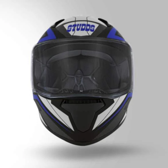 Studds Thunder D4 Decor Matt Black & Blue With Spoiler - Full Face Helmets - Image 5