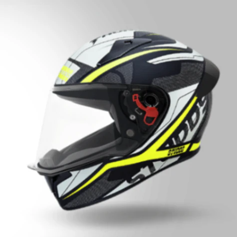 Studds Thunder D4 Decor Matt Black & Yellow With Spoiler - Full Face Helmets