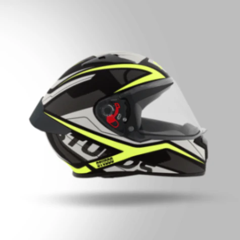 Studds Thunder D4 Decor Matt Black & Yellow With Spoiler - Full Face Helmets - Image 3