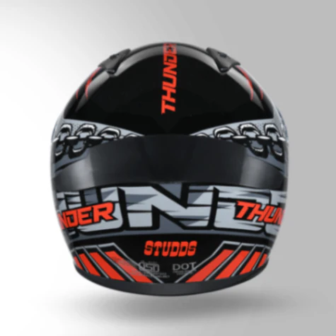 Studds Thunder D5 Decor Black & Red With Spoiler- Full Face Helmets - Image 5