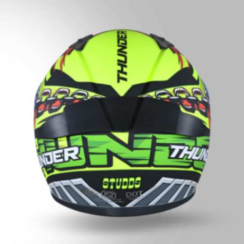 Studds Thunder D5 Decor Matt Red & Yellow With Spoiler - Full Face Helmets - Image 5