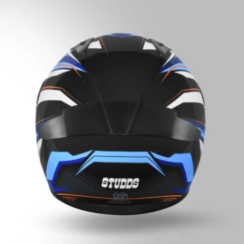 Studds Thunder D8 Decor Black & Blue With Spoiler - Full Face Helmets - Image 4