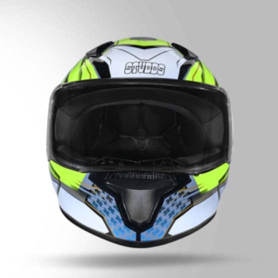 Studds Thunder D8 Decor Black & Yellow With Spoiler - Full Face Helmets - Image 5