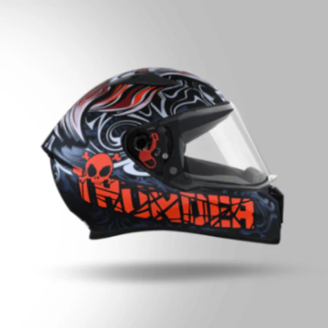 Studds Thunder D9 Decor Black & Red With Spoiler - Full Face Helmets - Image 3
