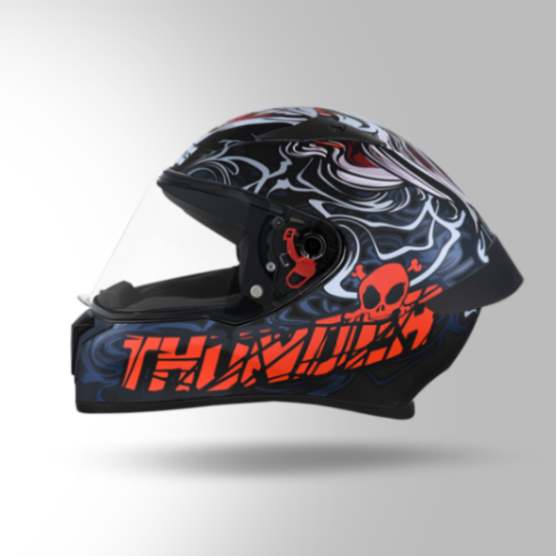 Studds Thunder D9 Decor Matt Black & Red With Spoiler - Full Face Helmets - Image 5
