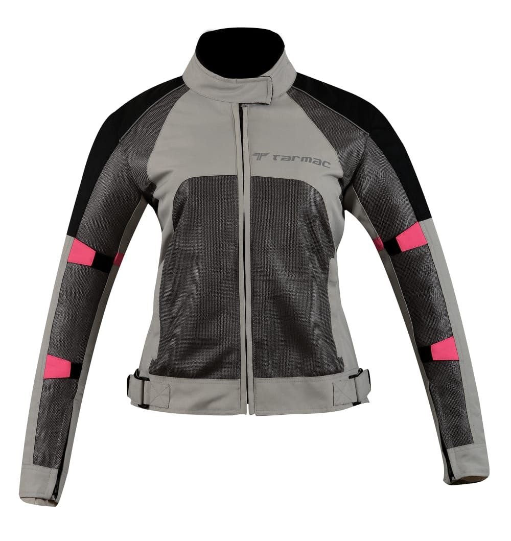 Tarmac Drifter II Grey/Black/Pink Ladies SAFE TECH Level 2 Riding Jacket - Image 3