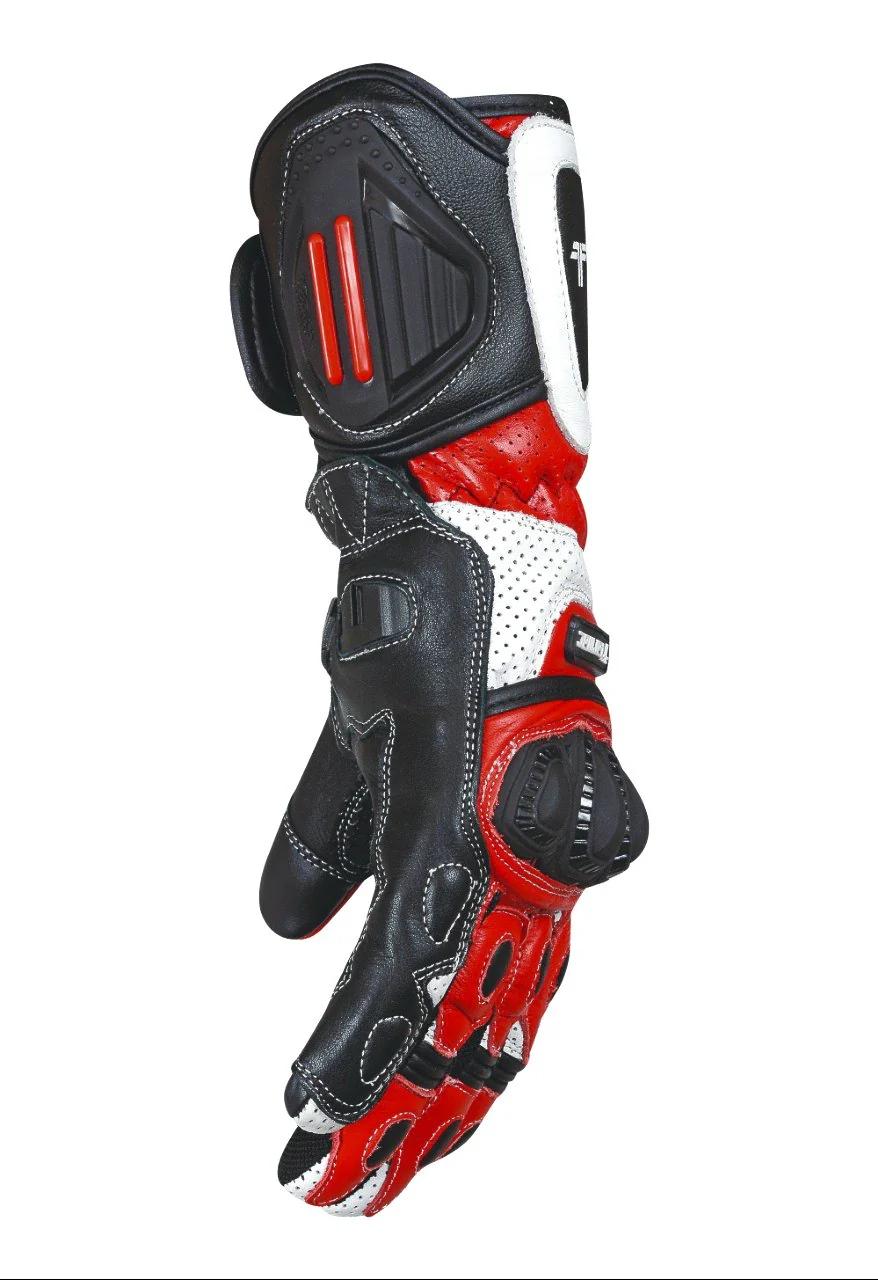 Tarmac Rapid Black/White/Red Full Gauntlet Gloves - Image 2