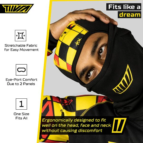 Tiivra XRoads Balaclava (Black Yellow) - Image 6