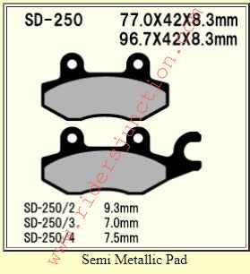 TVS Apache 160/200 R 2V front brake pads (Ceramic) Vesrah - Image 2