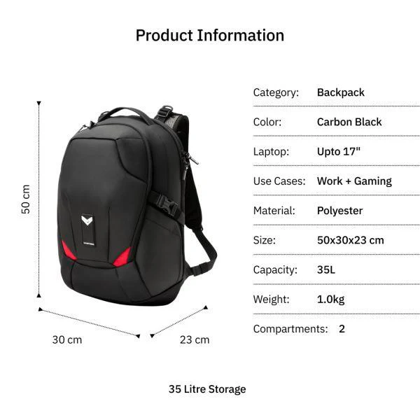 Vantora Volen Backpack (Carbon-Black) - Image 5