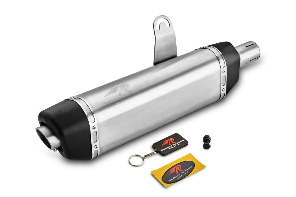 Red Rooster Vertex–Matte Exhaust for Royal Enfield Scram 411