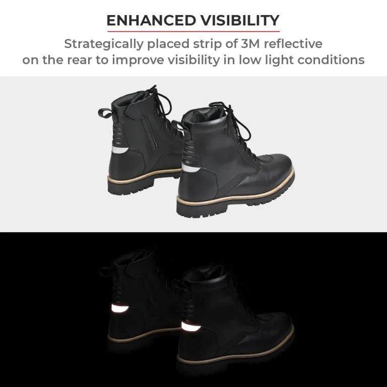 Viaterra Bronson - Retro Motorcycle Riding Boots For Men (Black) - Image 12