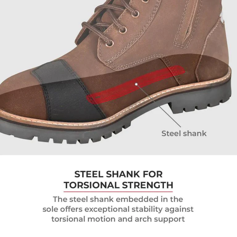Viaterra Bronson - Retro Motorcycle Riding Boots For Men (Brown) - Image 16