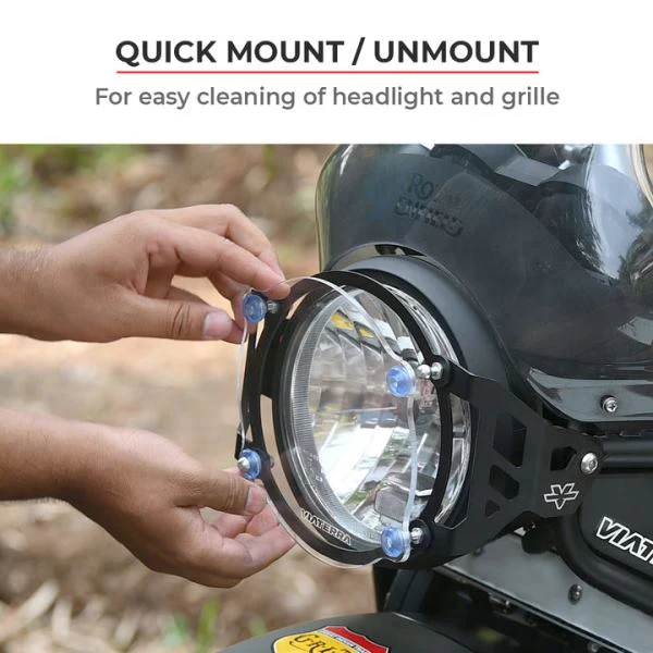 ViaTerra Headlight Guard for Royal Enfield Himalayan - Clear Shield - Image 5