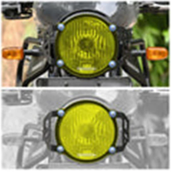 Viaterra Headlight Guard for Royal Enfield Himalayan - Yellow Tint (BS6-2021) - Image 3