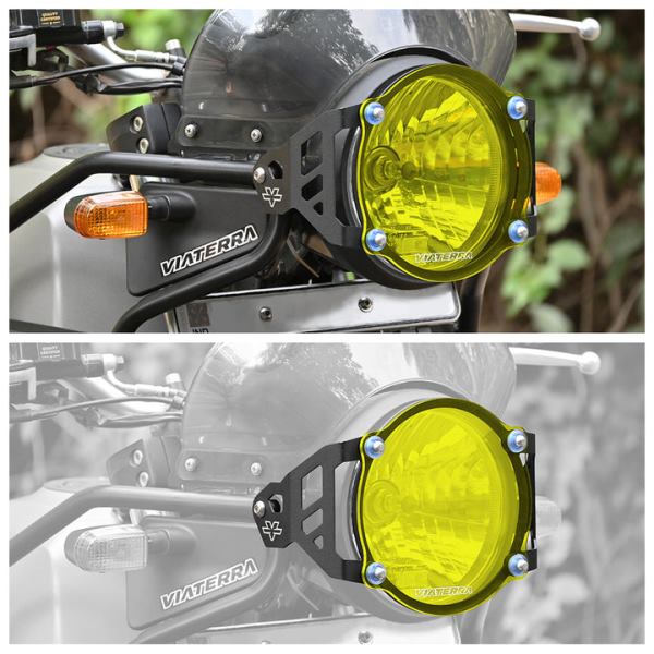 Viaterra Headlight Guard for Royal Enfield Himalayan - Yellow Tint (BS6-2021) - Image 4