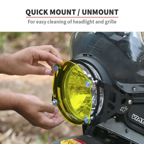 Viaterra Headlight Guard for Royal Enfield Himalayan - Yellow Tint (BS6-2021) - Image 6