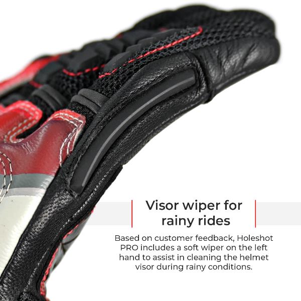 Viaterra Holeshot Pro Semi Gauntlet Hybrid Riding Gloves - Black - Image 10
