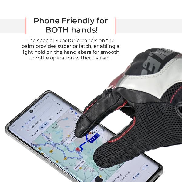 Viaterra Holeshot Pro Semi Gauntlet Hybrid Riding Gloves - Red - Image 9